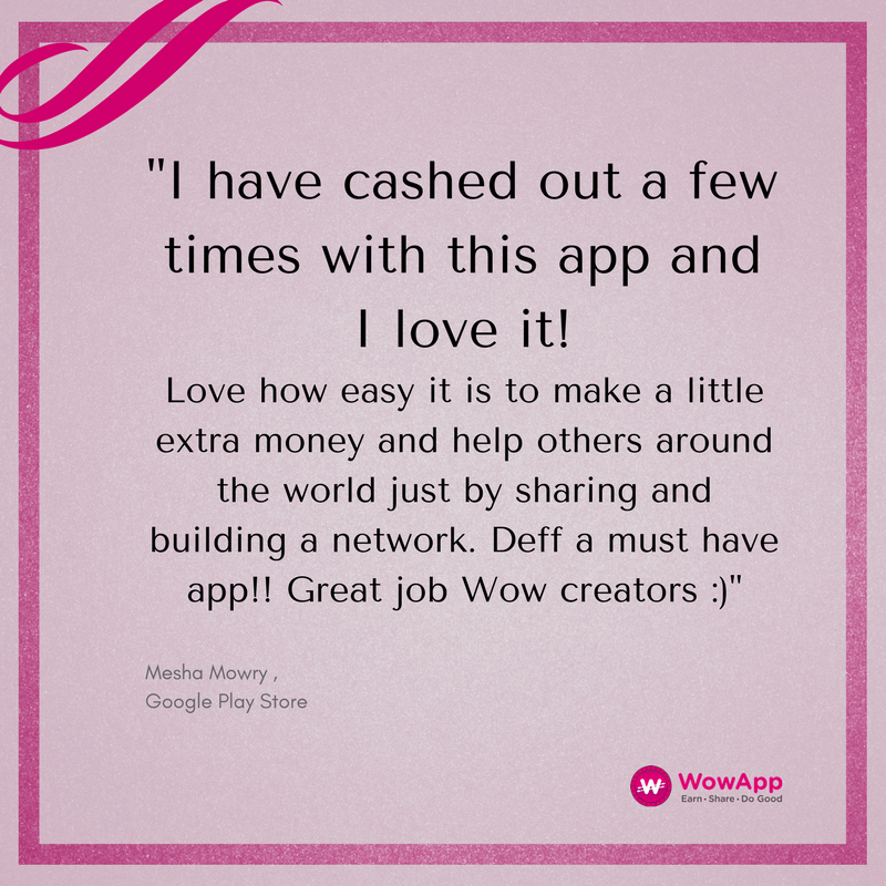 WowAppOfficial's tweet photo. #WowAppMemberReview #Wowism #PowerOfSharing #EarnMoney #MakeMoney #FreeMoney #OnlineMoney #Money #WowApp #WowAppNetwork #Share #DoGood https://t.co/Pvg5jz1z09