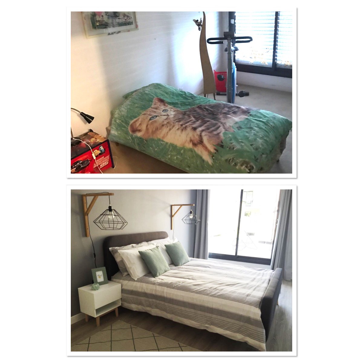 How a quick transformation can make a room stand-out.
Master bedroom before/after renovation.
#interiordesign #design #bedroom #contractor