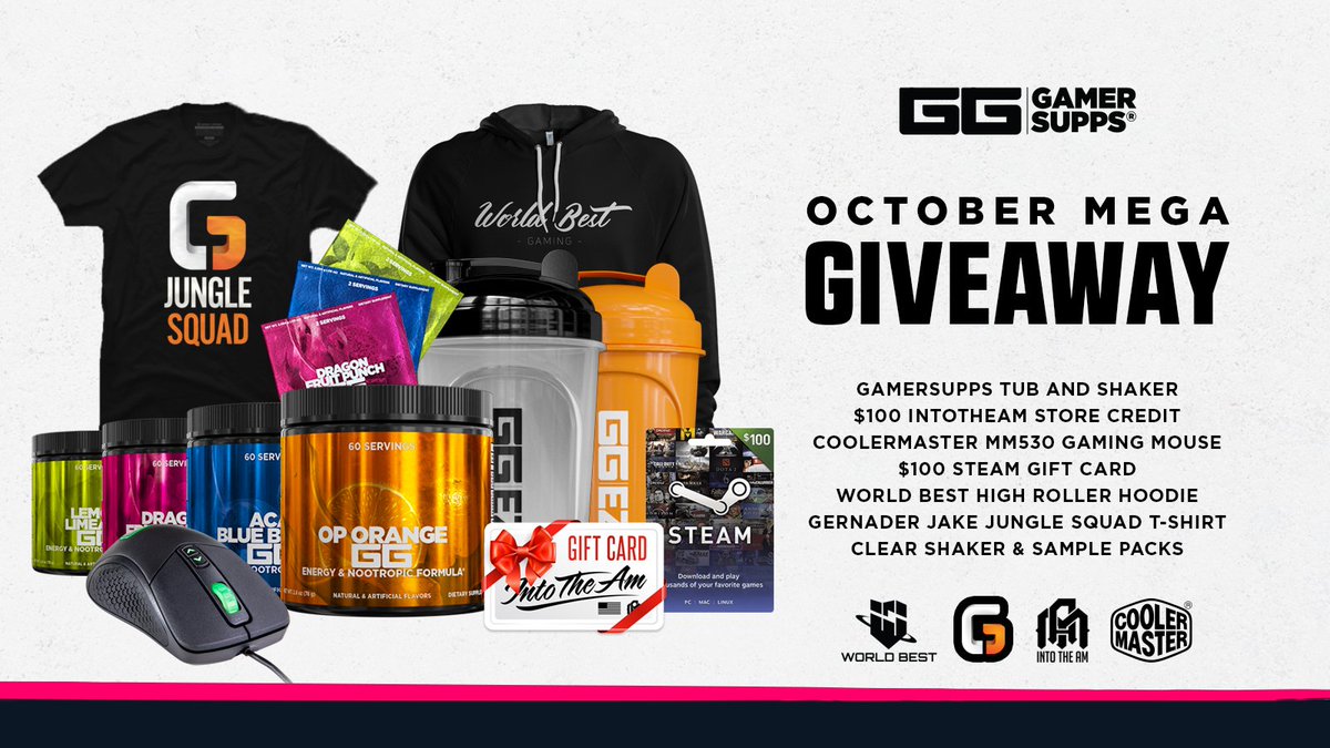 GamerSupps's tweet image. Mega #gaming #giveaway
-Tag Your Friends
-Turn Notifications On
-RT, &amp;amp; Follow @GamerSupps
Click Here goo.gl/oHjwgK