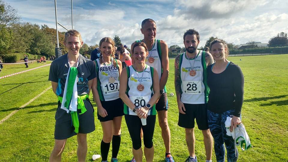 Westies in their vesties representing at the Gold Hill 10k, a <a href="/DorsetRRLeague/">DorsetRoadRaceLeague</a> race.