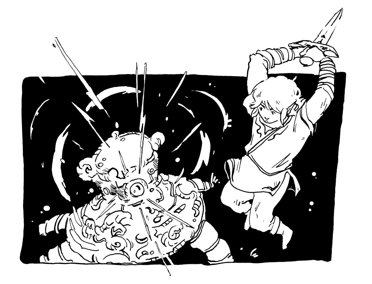 So proud not being already late ! #inktober2017 Day 7, 8 & 9: Monster, Boss and Sea