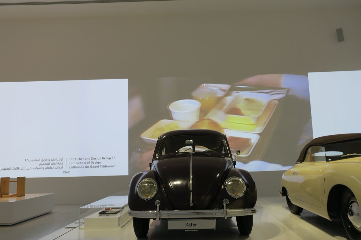 lufthansaNews's tweet photo. Porsche, VW Beetle, Lufthansa: #madeinGermany! Until January 14 @Qatar_Museums displays famous Lufthansa design icons. #DrivenByGermanDesign https://t.co/0NuRTNBTxz