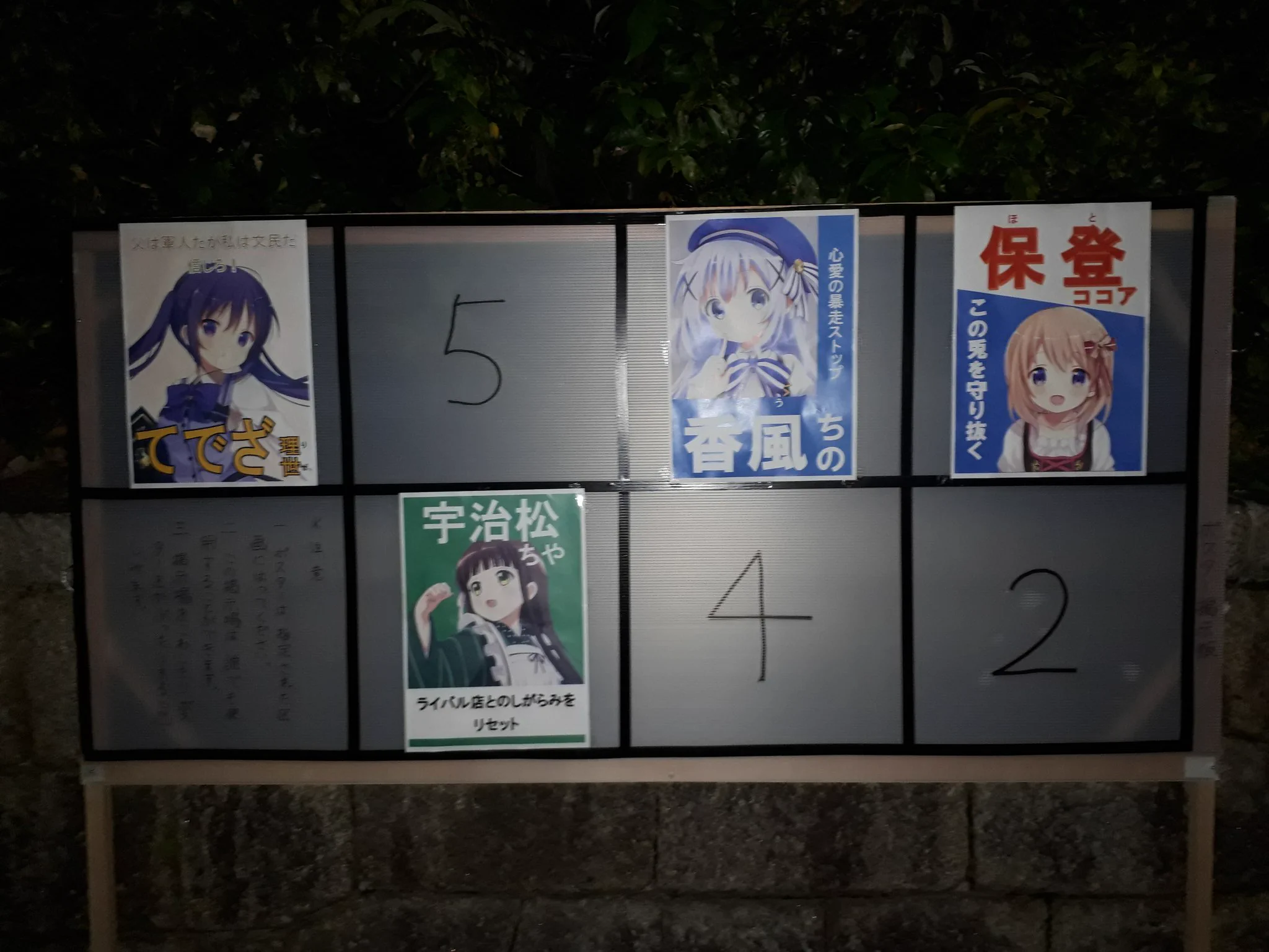 衆院選そっちのけｗ京大の選挙掲示板の横にごちうさの選挙風ポスターが貼られるｗｗ
