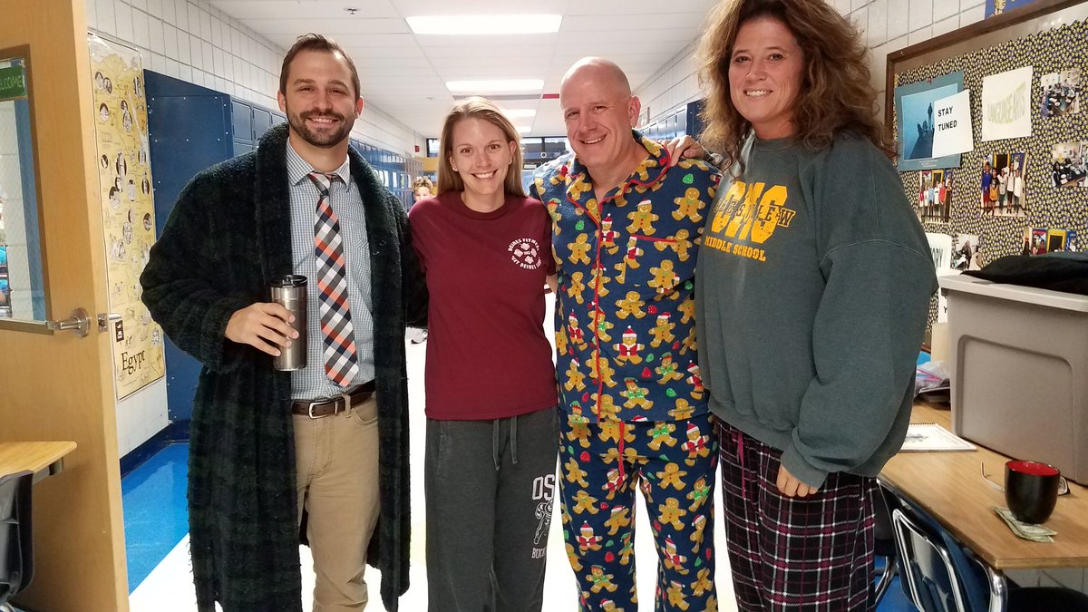 nhs_dotson's tweet photo. Pajama day to raise money for Puerto Rico. Most 6 Silver students were a little too nervous to participate, but we are ready! #wearerockwood https://t.co/n8WXOAL2N7