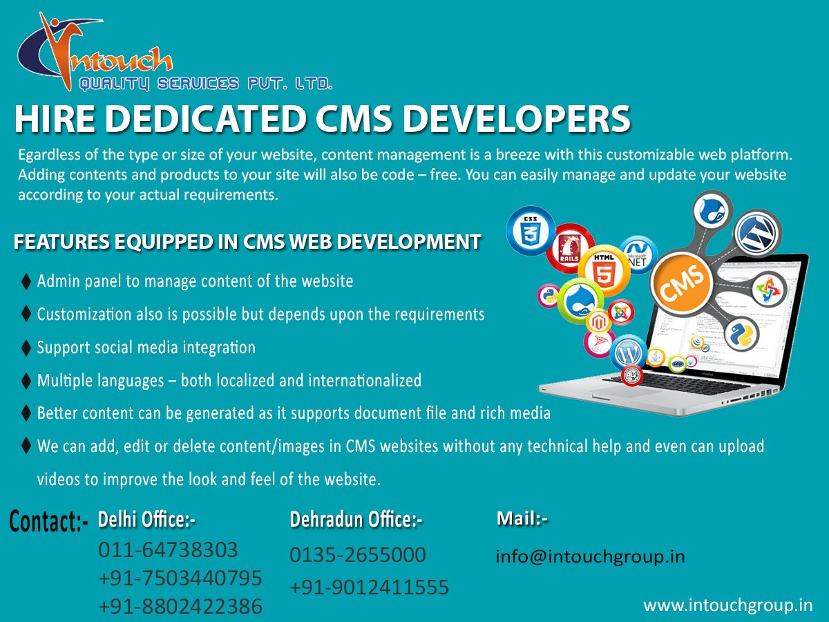 intouchgroup_in's tweet image. Hire Dedicated #CMSDevelopers @ Best Price. To Know More Contact Us Today Here:bit.ly/2wZ6fso