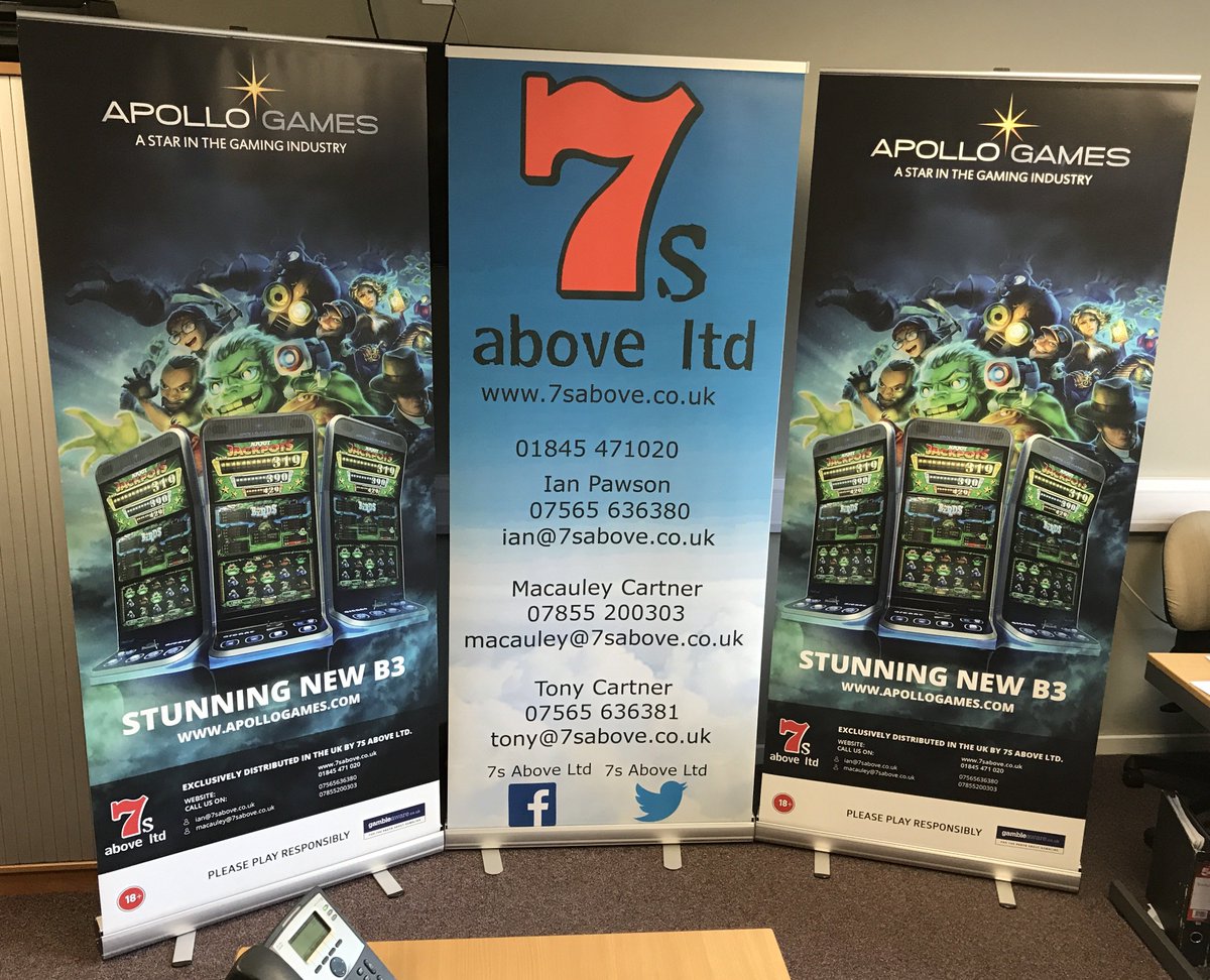 7sabove's tweet photo. Banners all ready for ACOS! Make sure you come see us on stand 7 & 27! #7sabove #ApolloGames https://t.co/r97so1fOTw