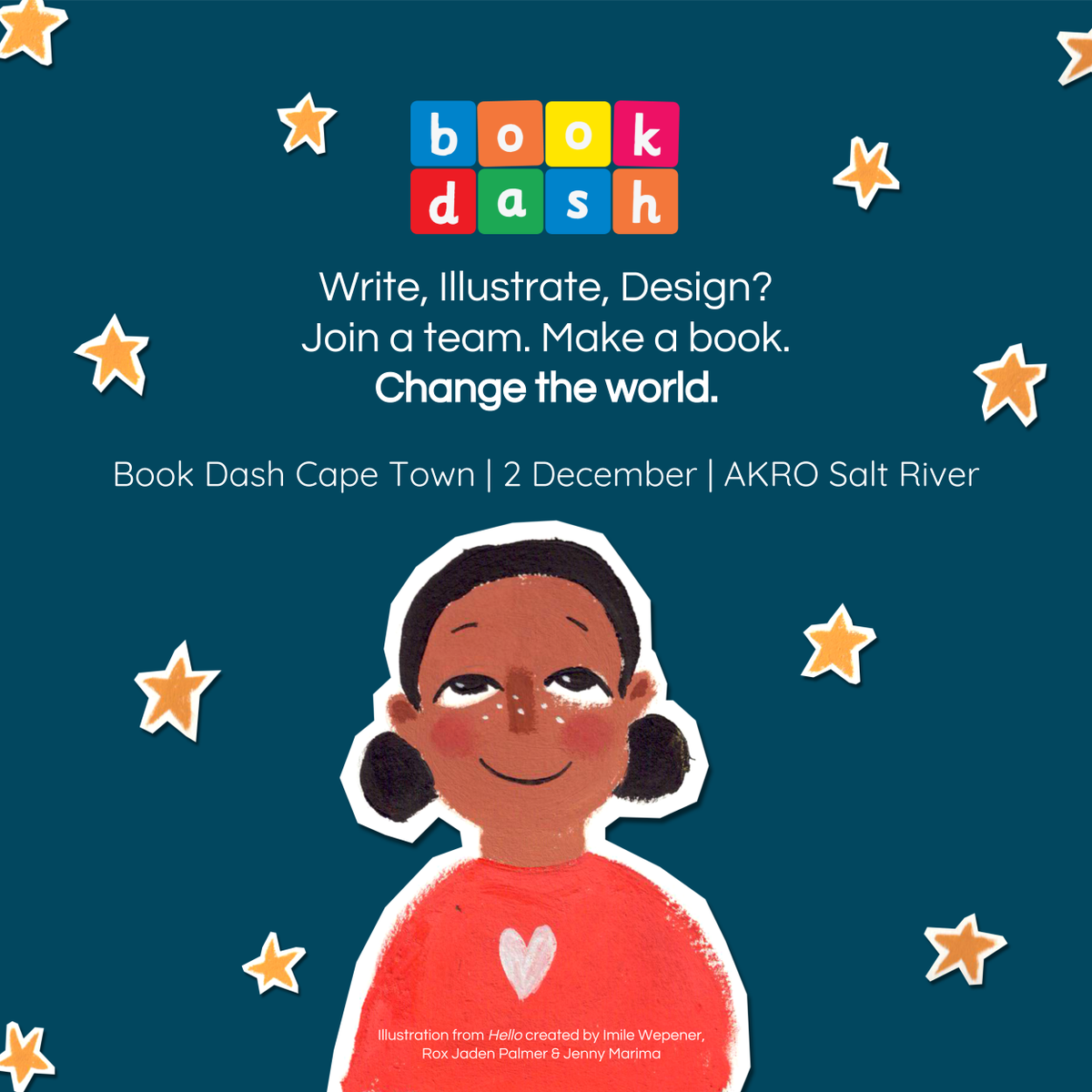bookdash's tweet photo. Cape Town, here we go again! Apply: https://t.co/NtvWrIRahG Applications close 29th October
#bookdash
#bookdashcpt
#everychild
#100books https://t.co/Gh3uuRxf3T
