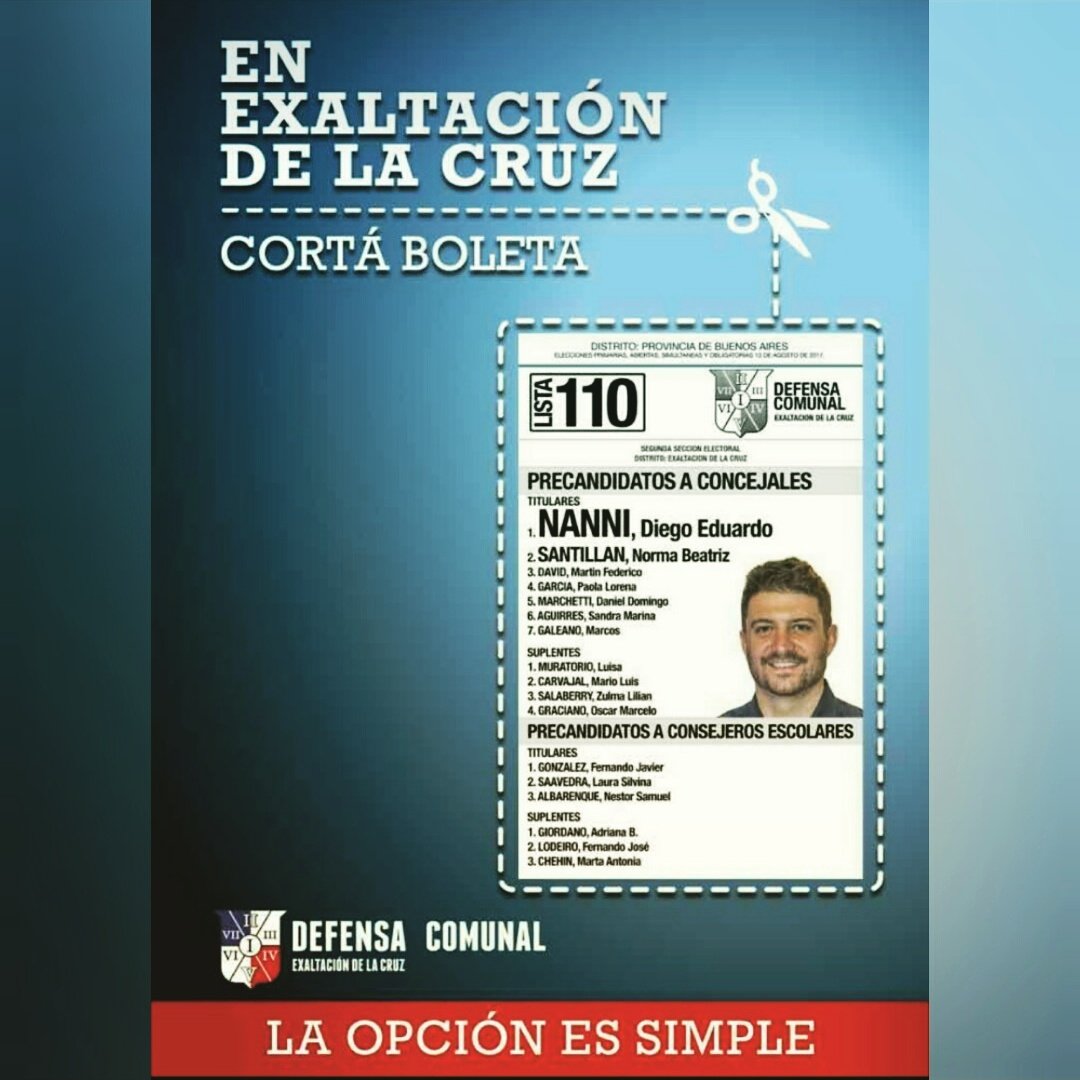 defensa_comunal's tweet photo. Este 22 de octubre junto a @DiegoEduNanni  #LaOpciónEsSimple #Lista110 #DefensaComunal #CortáBoleta https://t.co/SlxPi36TmN