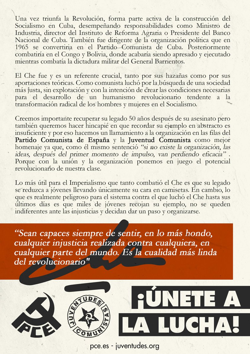UJComunista_'s tweet photo. ¡Seremos como el Che✊☭!
#9DeOctubre #50Che
#50siempreElChe #SeguimosTuEjemplo https://t.co/GJ615N8ttX