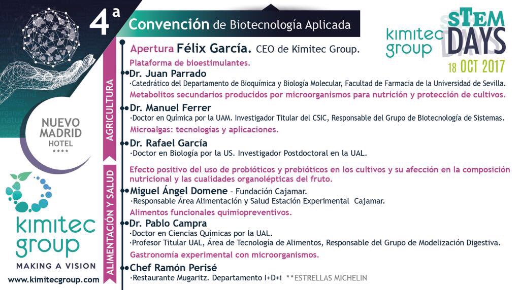 agroalimentando's tweet photo. Convención de #Biotecnologia aplicada a la #agricultura #salud y #alimentacion
Ahí estaremos contribuyendo a la divulgación

18/10 Madrid https://t.co/7oy5izk6wy