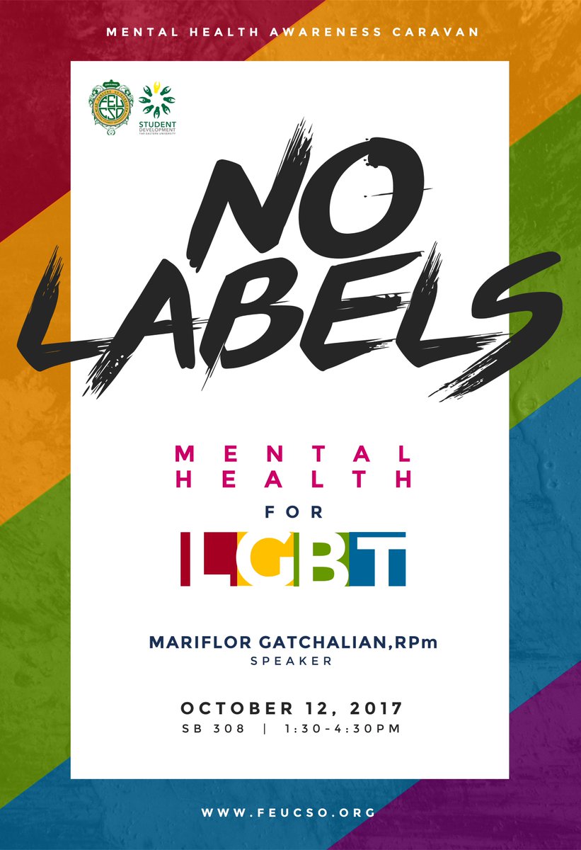 FEU_CSO's tweet photo. Your @FEU_CSO in collab with FEU-Student Development wants you dispel all labels concerning the LGBT.

#FEUMentalHealthWeek
#BreakTheStigma https://t.co/ypG5qZlOf0