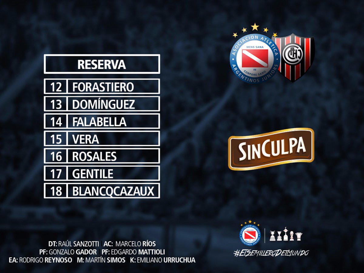 AAAJoficial's tweet photo. #AAAJRESERVA Álvarez pasó al banco de suplentes y Rosales quedó desafectado: https://t.co/E78IorhTke