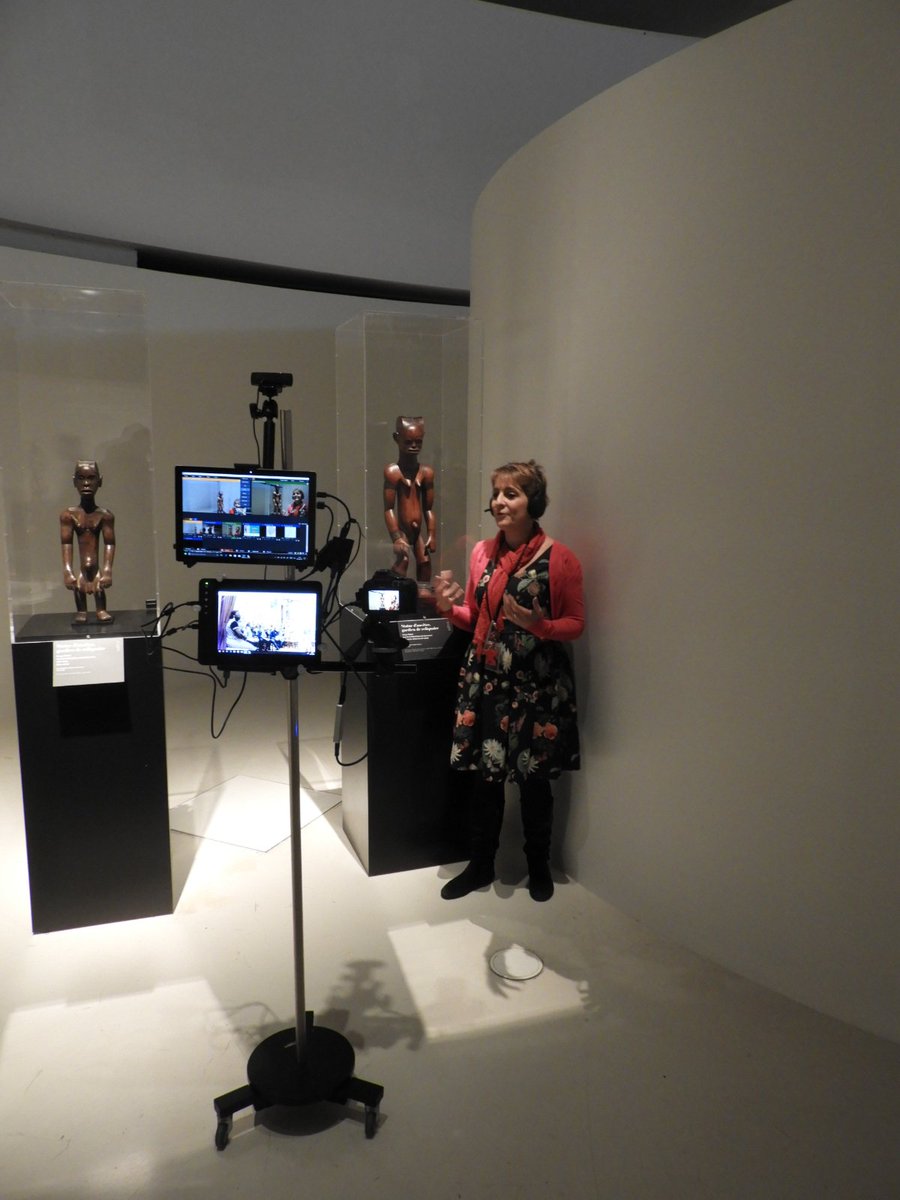 amisquaibranly's tweet photo. Lancement de la première web-visite ce matin pour l'expo #LesForêtsnatales ! Visite guidée transmise en direct à la Fondation Jean-Félicien Gacha au Cameroun. Merci à la fondation @Total pour leur soutien ! #webvisite #quaibranly #technology https://t.co/pg3hX6Ofad