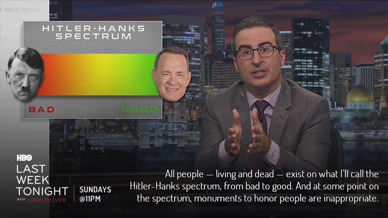 LastWeekTonight's tweet photo. Here's a quick guide for deciding whether to build a statue of someone: https://t.co/XiwK3O7Ogp