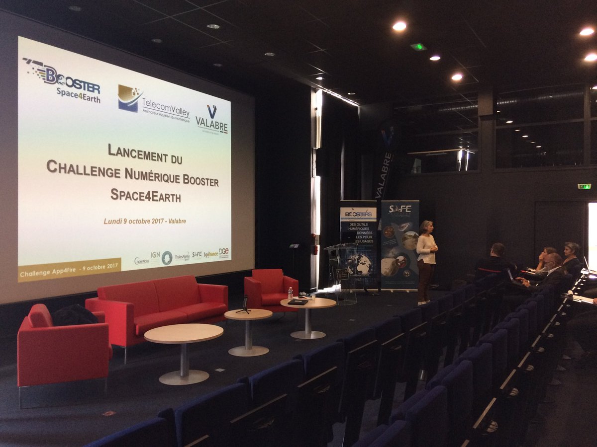 S4E_Booster's tweet photo. Le #Booster space4earth #cospace lance son 2ème challenge open data #app4fire avec @EntenteValabre @Safe_Cluster @TelecomValley https://t.co/zTTraiibvJ