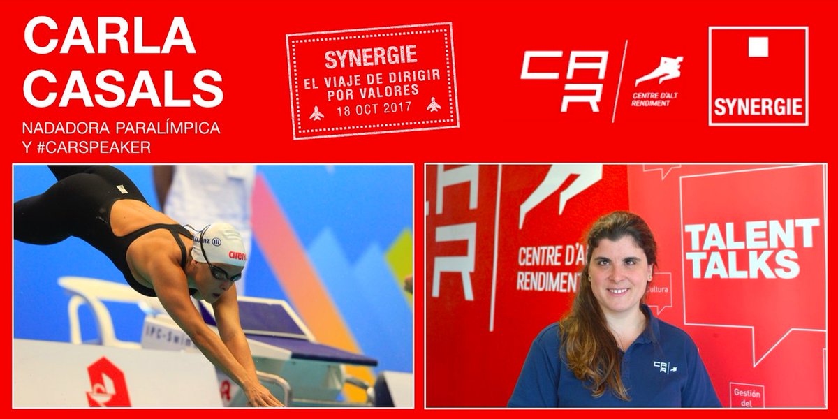 Synergie_ES's tweet photo. El 18oct la nadadora paralímpica 🏊🏻‍♀️ @carla_casals participará en la 2a edición de #CARSpeakers organizada por Synergie y el @CARSantCugat https://t.co/9qLty9ERrX