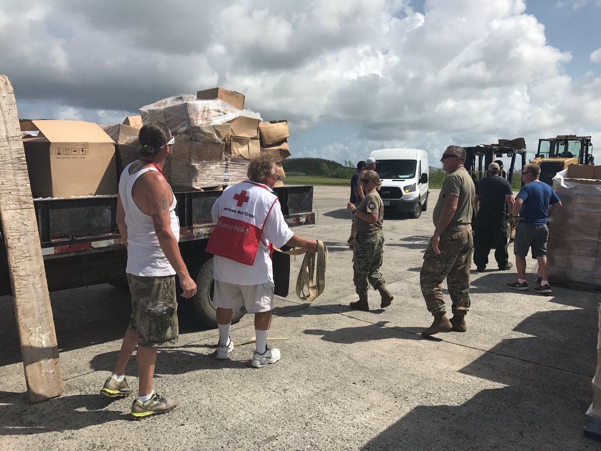 GreatBasinTeam5's tweet photo. Working with @RedCross to deliver "broken" meal boxes to folks in need. #helpingothers #HurricaneMaria https://t.co/RQPhx4Twpf