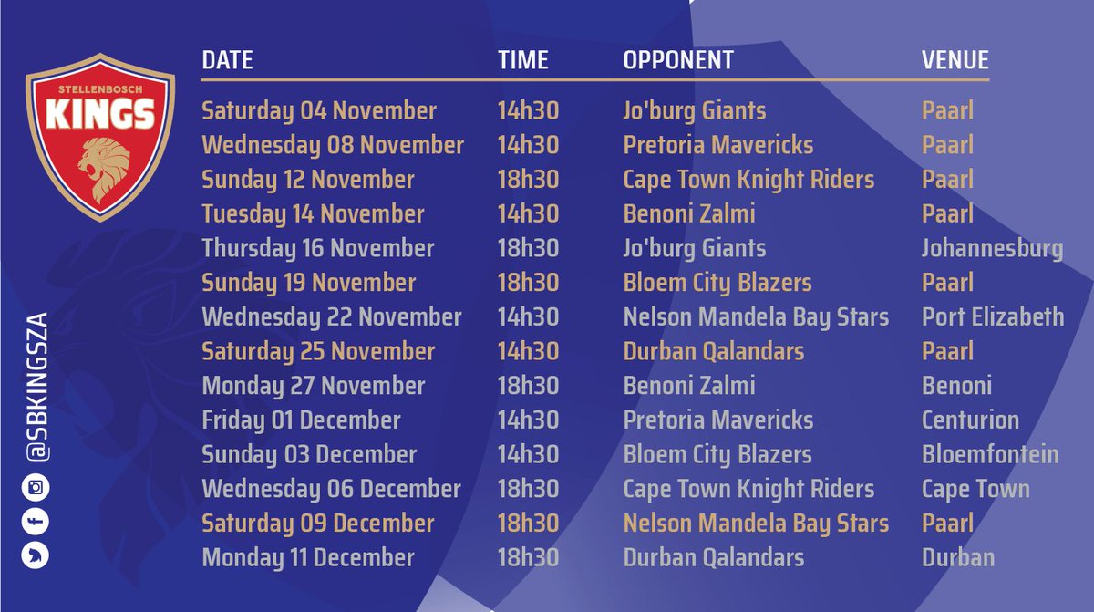 Here is our full set of fixtures for the inaugural @T20GL_ - make sure you get yourself down to Boland Park! #SBKings #T20GL