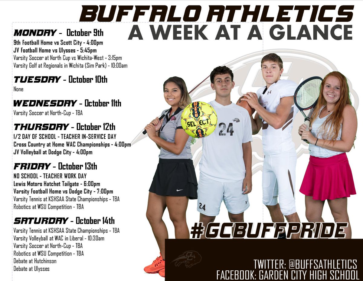 Garden City Athletics On Twitter A Week At A Glance Week Of Oct