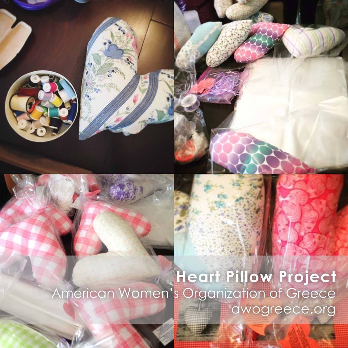 awogreece's tweet photo. #Heart Pillow Project - #gopink on Oct. 21. We're stuffing &amp; sewing for mastectomy patients in Athens public hospitals#teamawogreece https://t.co/WTlqKc4OFA