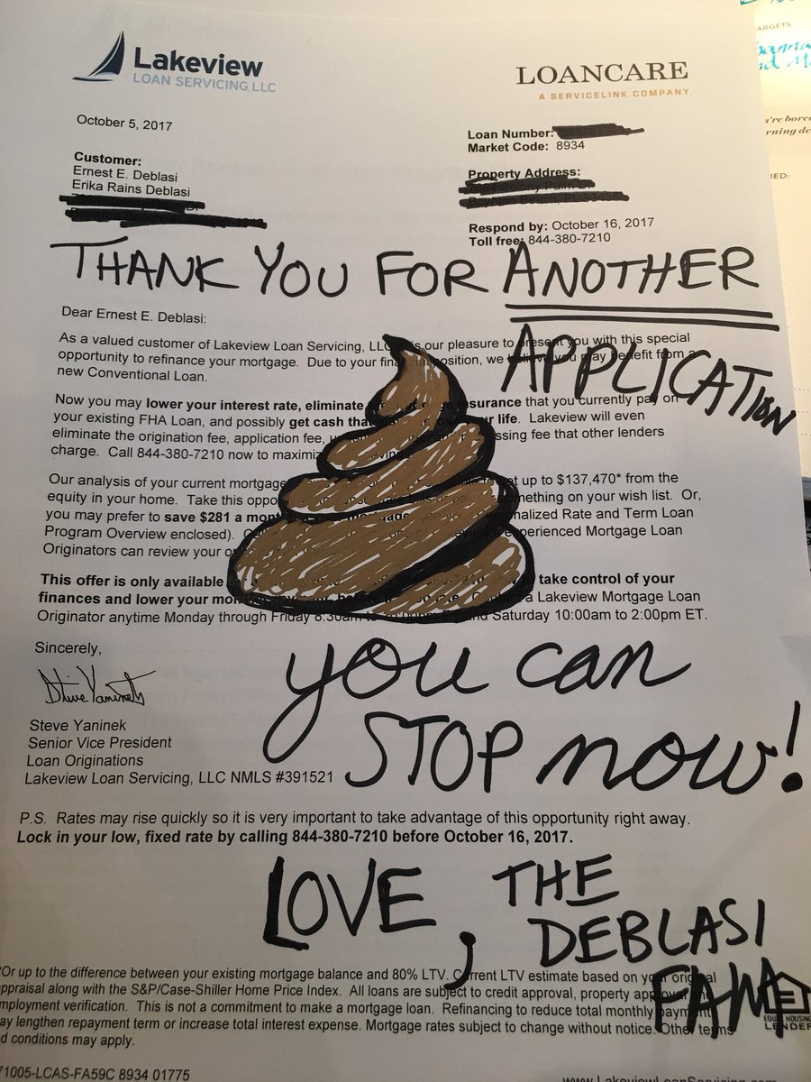 Maybe this will make them stop FedExing these to me? Lakeview Loan Servicing #junkmail #spam