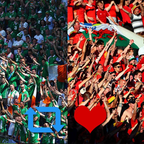 BeWarmers's tweet photo. Who would you rather see at the 2018 World Cup? 

🔁 - IRELAND 
❤️ - WALES 

#COYBIG #WALIRL https://t.co/NDuVExeoFq