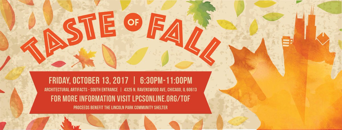 Artifact Events (@artifactevents) on Twitter photo Lincoln Park Community Shelter's Taste of Fall is FRI OCT 13, 2017, at Architectural Artifacts.
lpcsonline.ejoinme.org/TOF
<a href="/lpcschicago/">Lincoln Park Community Services</a> Lincoln Park Community Shelter's Taste of Fall is FRI OCT 13, 2017, at Architectural Artifacts.
lpcsonline.ejoinme.org/TOF
<a href="/lpcschicago/">Lincoln Park Community Services</a>