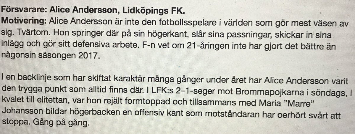 LFKdam's tweet photo. Vi kan inte mer än hålla med lokalfotbollens bäste (?) &amp; mest lättklädde (!) sportjournalist i hans motivering https://t.co/k4Pc3SCJKS