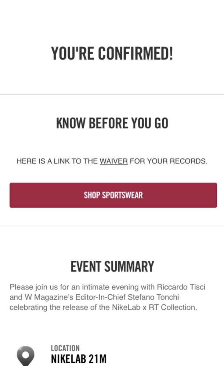 nike event preview code 