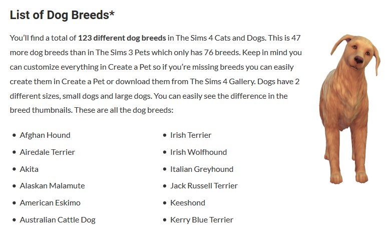 sims 4 cat and dog breeds with pictures sims 4 cat and dog breeds with pictures