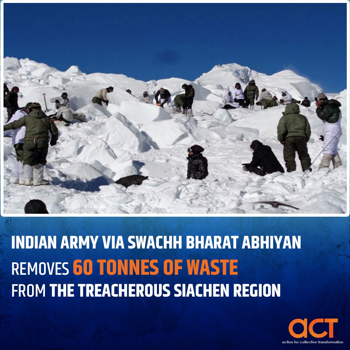 LetsACTforIndia's tweet photo. We salute the Indian army for this commendable effort! It is high time we did our bit. It is high time we ACTed! #letsactforindia https://t.co/79OjRLD8Vl