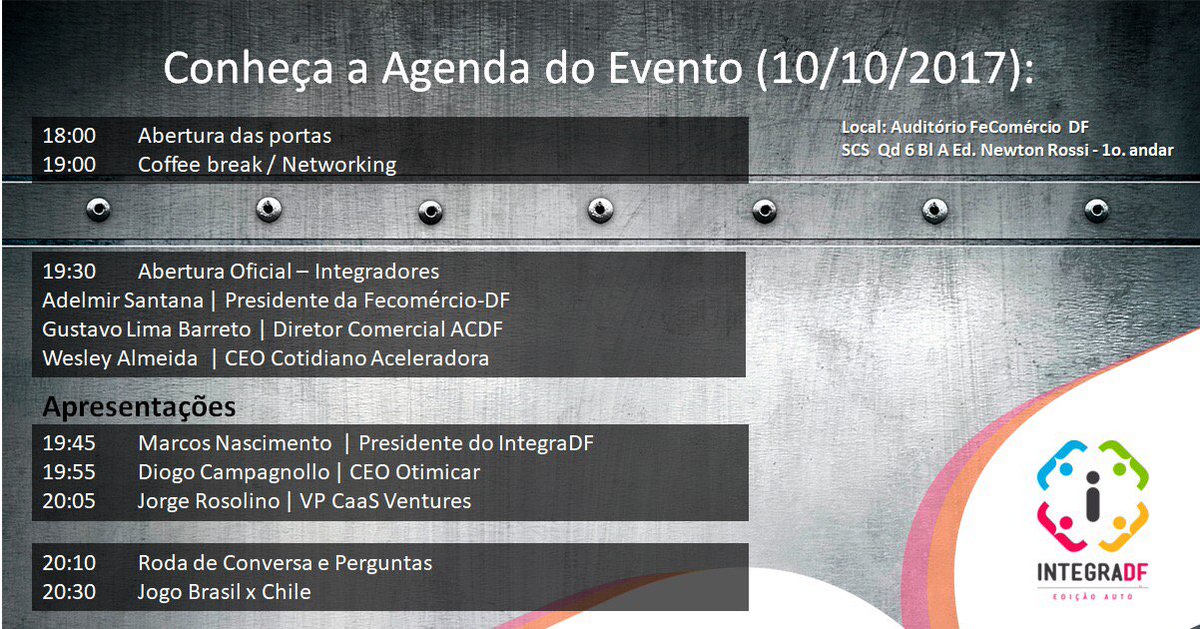 DfIntegra's tweet image. É amanhã! Confira a agenda completa do evento: