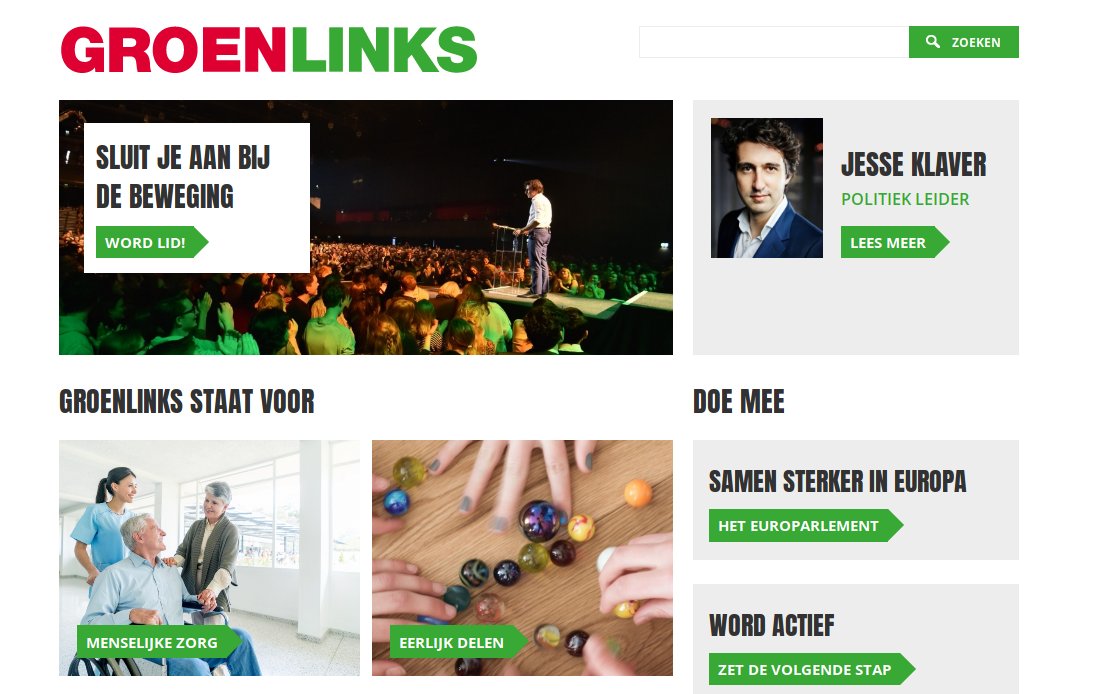 Kijk nou, <a href="/groenlinks/">GroenLinks</a> heeft een mooi nieuw fris design!

groenlinks.nl

#trots #onswerk