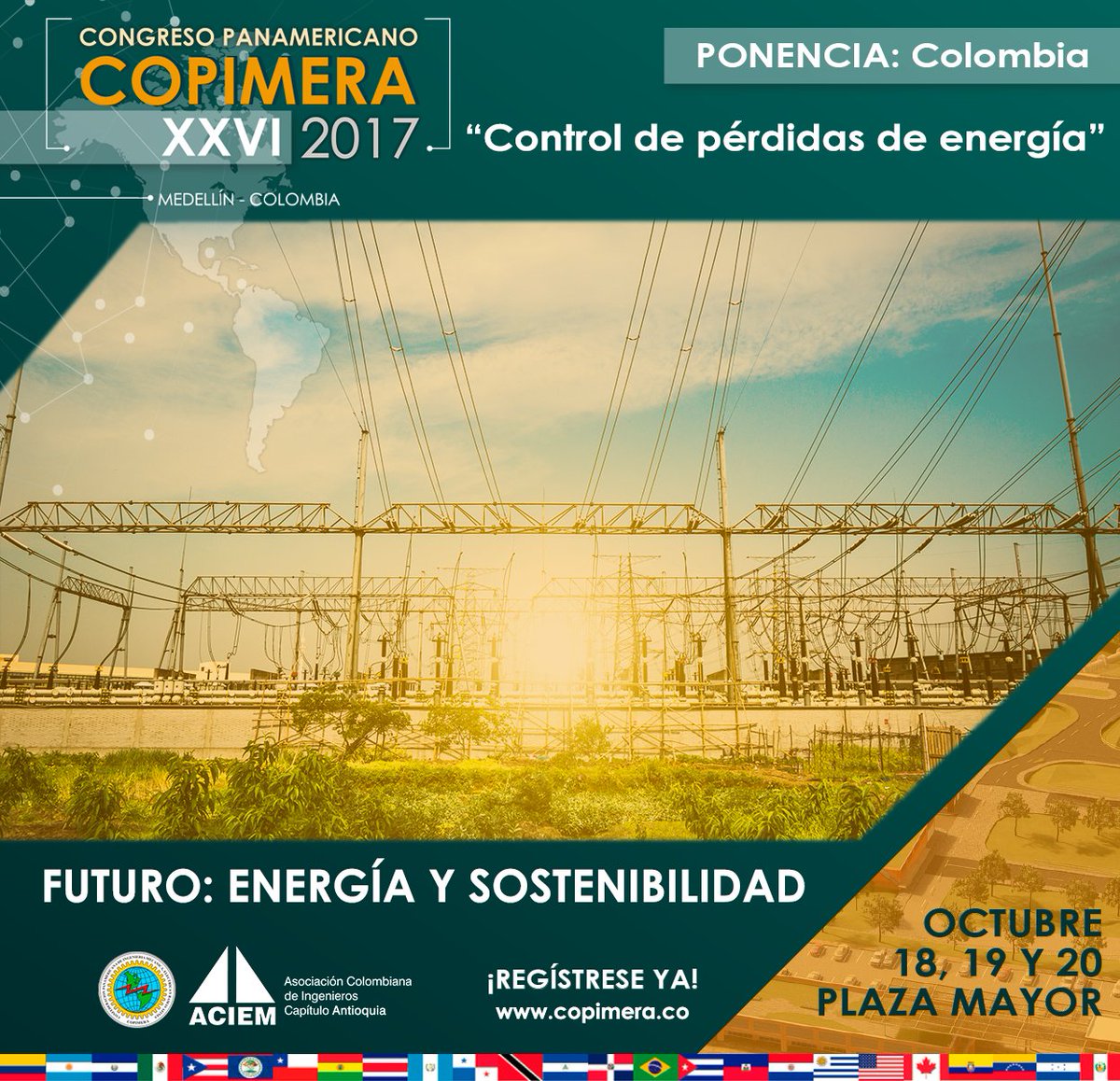 EPMestamosahi's tweet photo. En los días de #Copimera abordaremos temáticas actuales como lo son el Futuro de la energía y la sostenibilidad. Recuerda registrarte. ⚡🍃⚡ https://t.co/F0UCH6vVM8