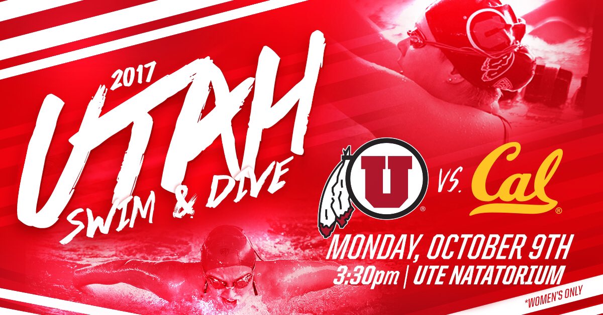 UTAHswimdive's tweet photo. It's meet day! The women take on Cal at 3:30 today for their first meet of the season 🙌 #GoUtes https://t.co/VkmjmqobMs