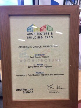 KingspanIP_UK's tweet photo. @BenchmarkTM #DriDesign Perforated wins Architects Choice Award at @archexpo! #BeInspired #BuildBetter #Innovation https://t.co/rHncSyZXGg