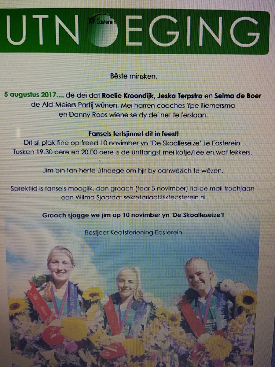 10 novimber Ald-Meiers resepsje!