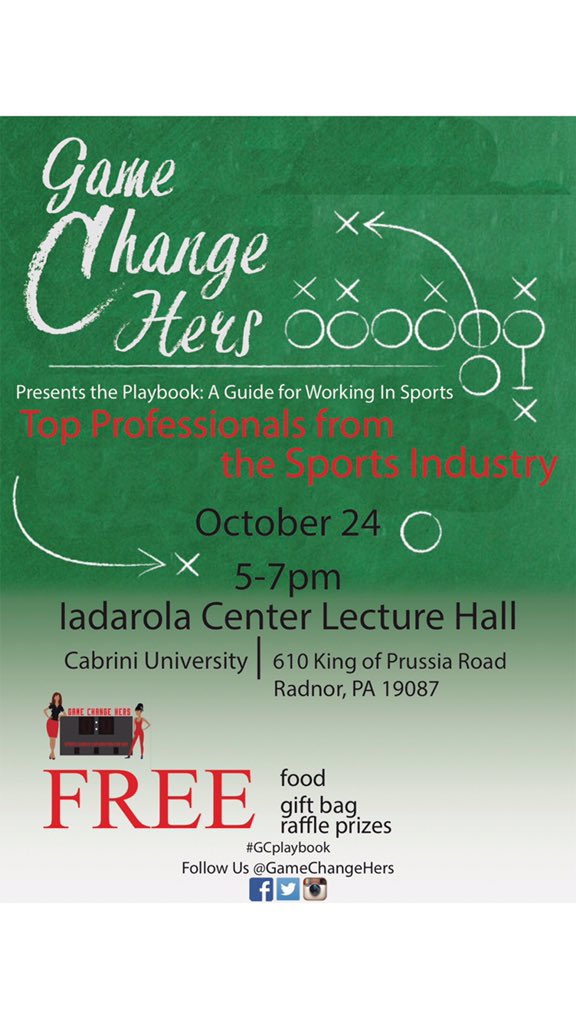 GameChangeHers's tweet photo. Join us on 10/24 for an evening of networking &amp; conversation with some amazing industry professionals. Free Admission! #GCplaybook is back! https://t.co/y2fXwlGyY8