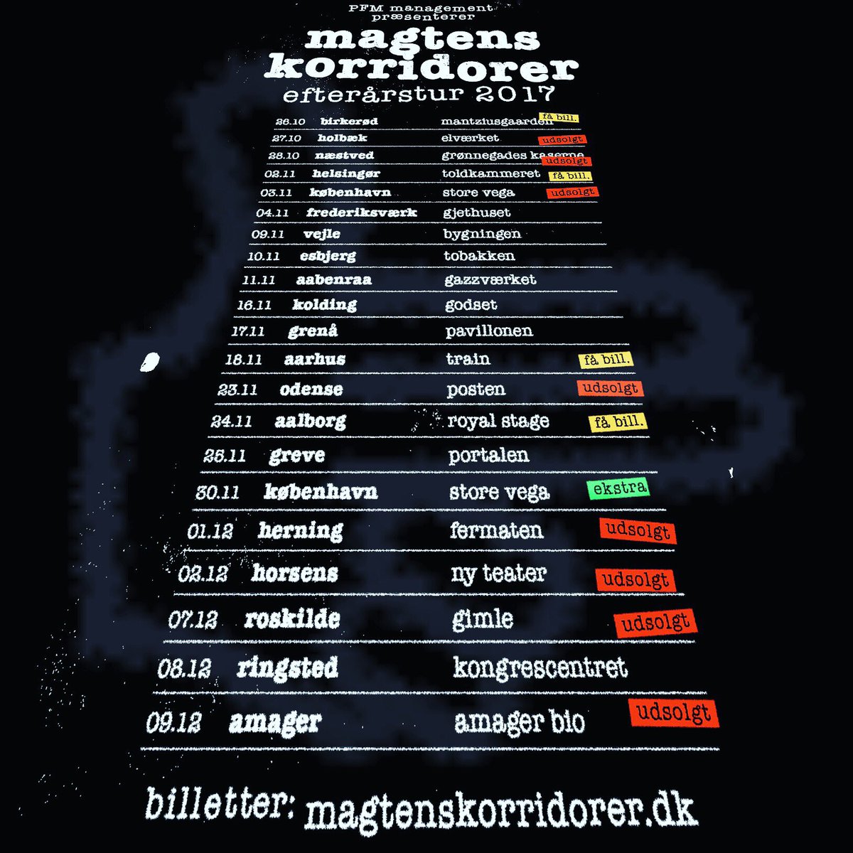 Hvis du ikke allerede har købt, stjålet, fundet eller fået billetter til efteråret, så er det ved at være på tide! Ses derude 😊