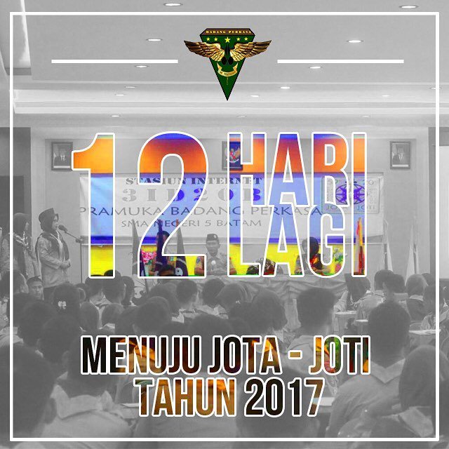 Cooming soon jota joti 2017
"be prepared"
let's join us

#pramuka#scout#badangperkasaeverywhere#jota #joti#indonesiascoutjurnalist