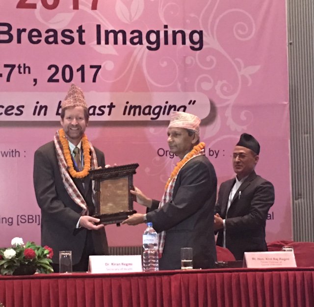Amazing hospitality from Breast and Thyroid Society of Nepal at symposium in Kathmandu. Thanks to @BreastImaging for sponsoring.