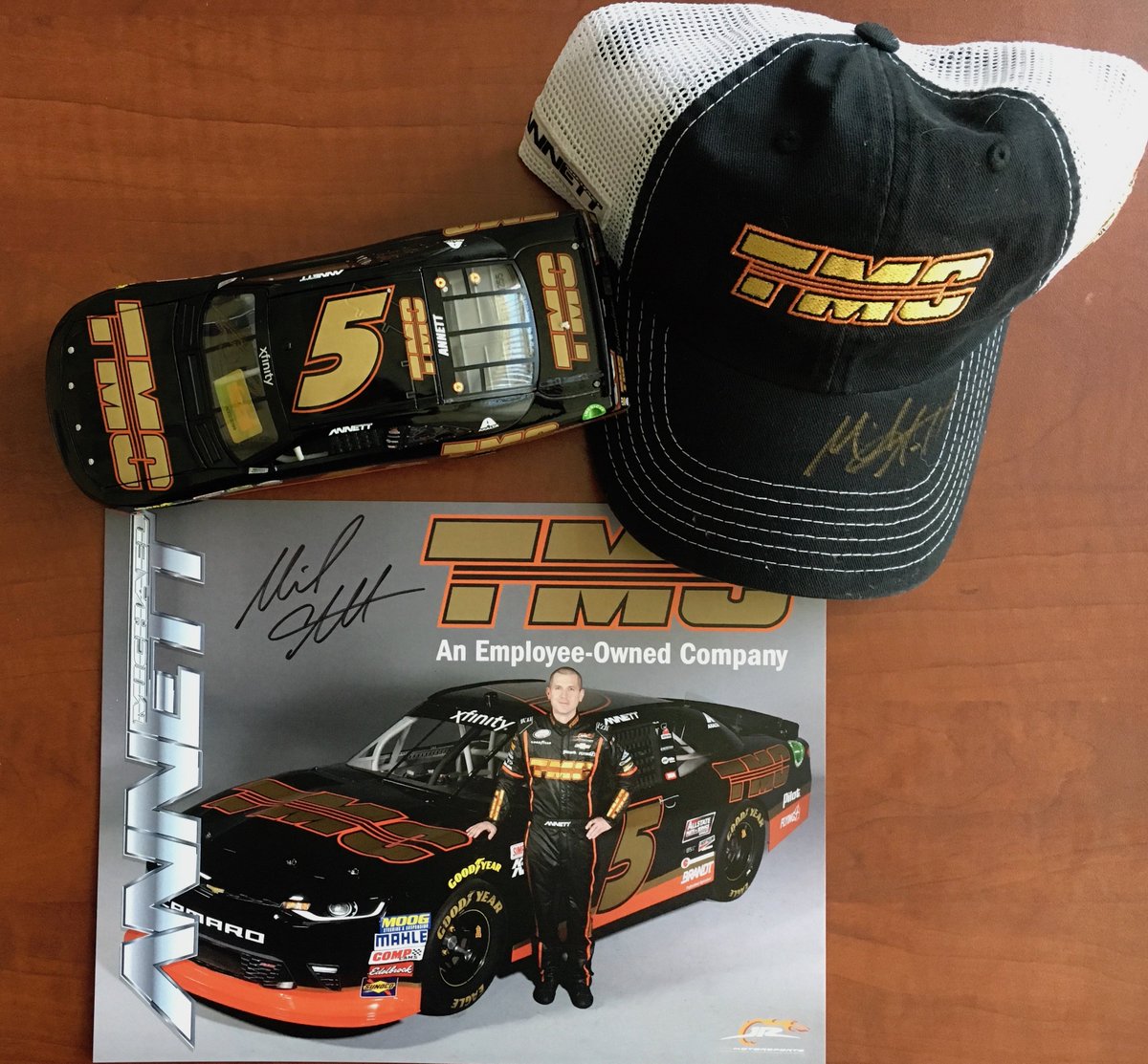MichaelAnnett's tweet photo. RT for your chance to win this @TMCTRANS prize pack. Random winner will be picked on 10/11. #NASCAR #TeamMA #BlackandGold https://t.co/5fVZEiOGuo
