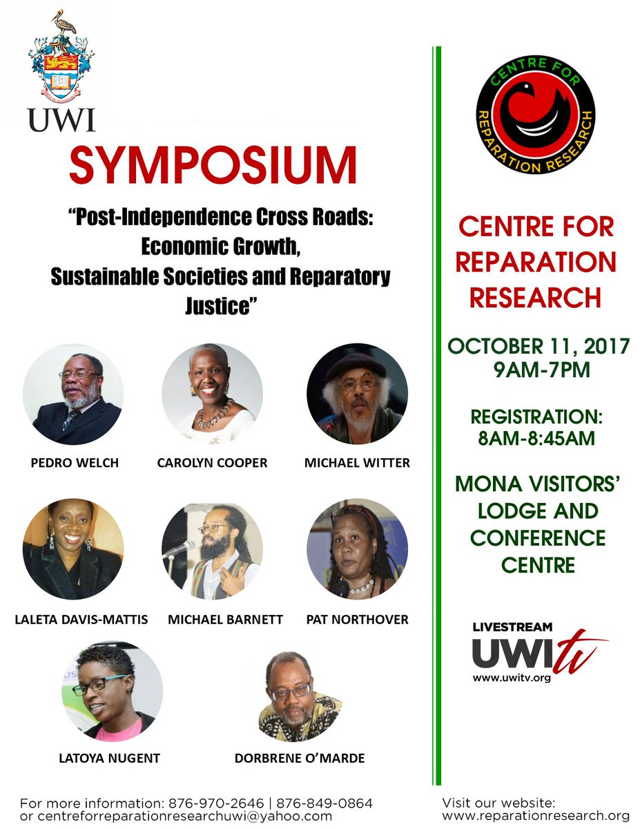 UWITv's tweet image. One-day symposium launches the
Centre for Reparation Research at The UWI. Read more. ow.ly/PeWb30fKo6Q
