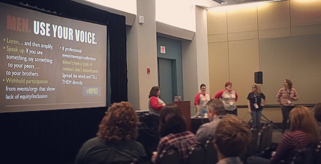 robinhoodnorth's tweet photo. #mpd3 #heweb17 Some great advice for my fellow dudes from a group of amazing humans. https://t.co/zvpN4RJayc