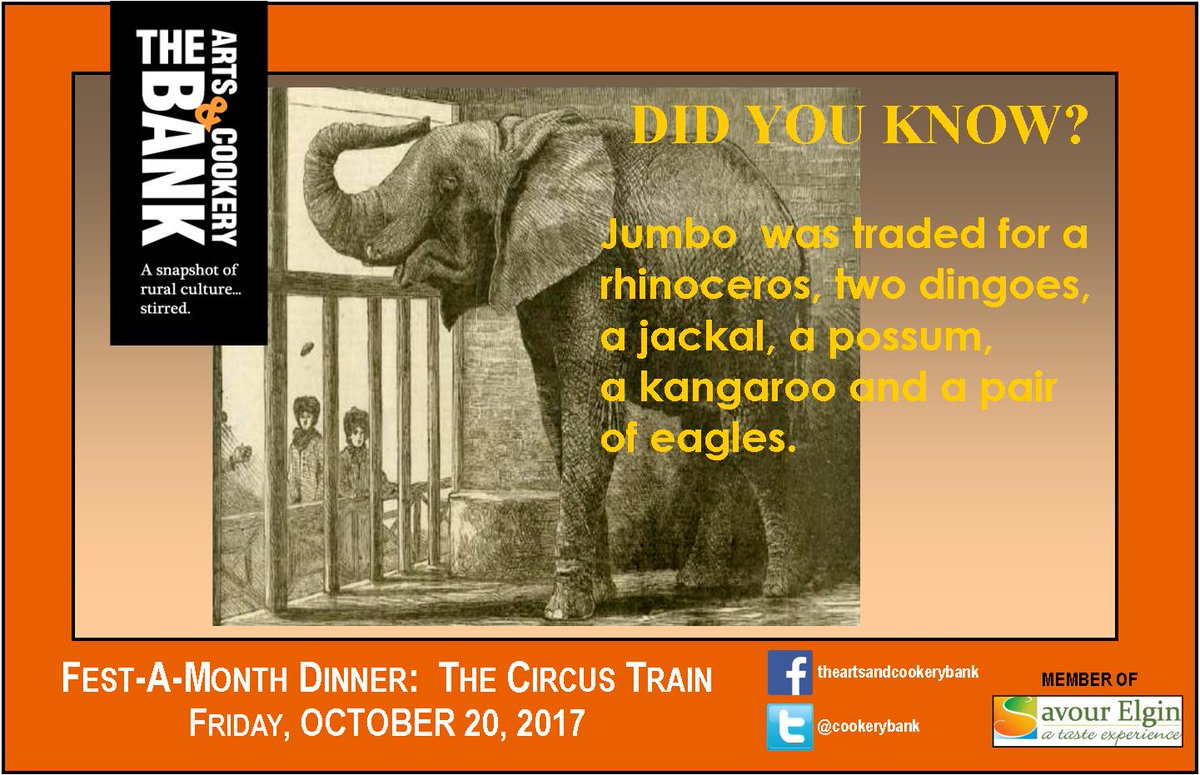 CookeryBank's tweet photo. Check out our Fest-A-Month Dinner: The Circus at The Bank on Friday, October 20! Get tickets here https://t.co/i3ZdAZHhGr #FunFactOfTheDay https://t.co/dNMCAvRXMu