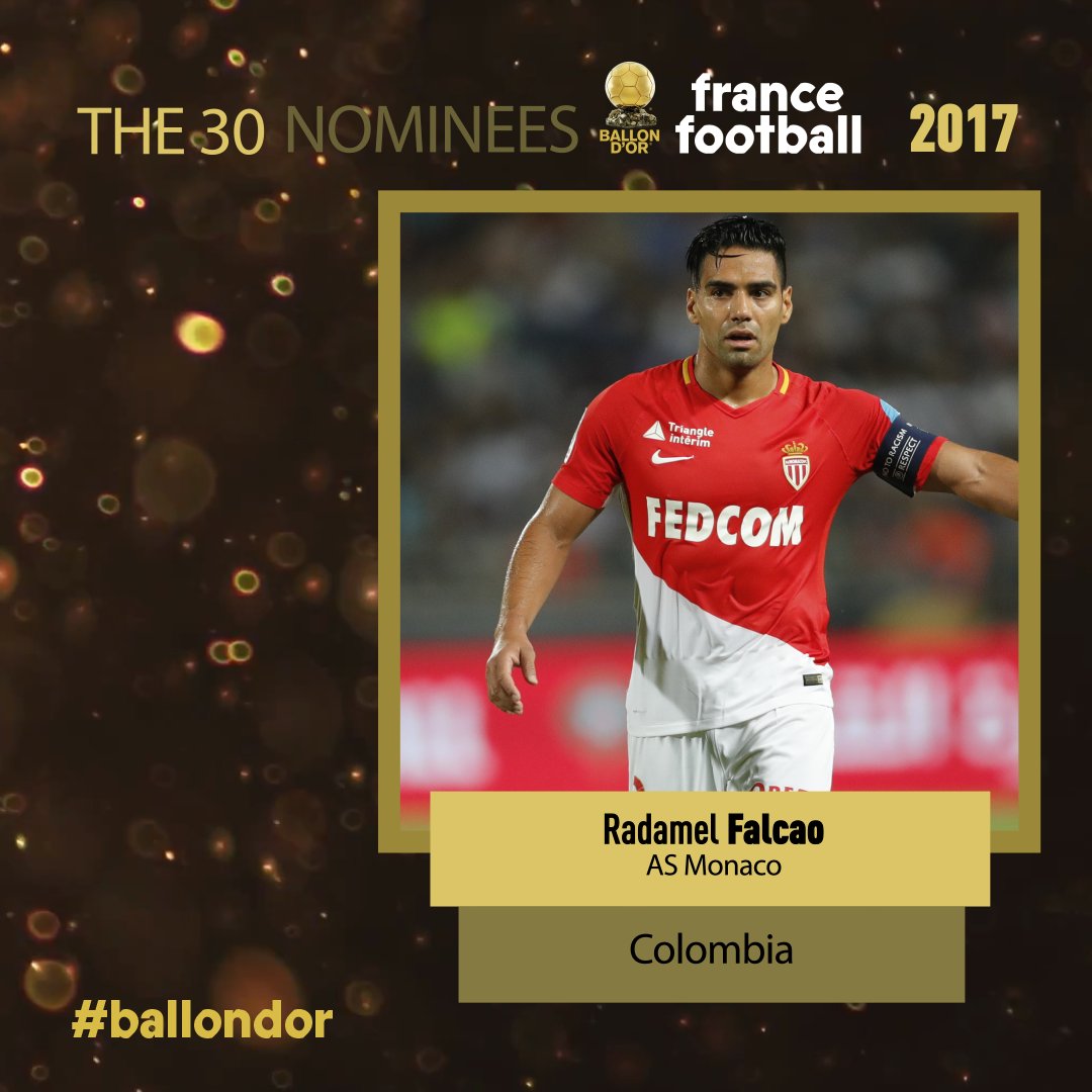 AS_Monaco's tweet photo. 💪👏⚽️🏅 @FALCAO nommé dans la liste des 30 prétendants au #ballondor 2017 ! https://t.co/Vq4S7oQOjl