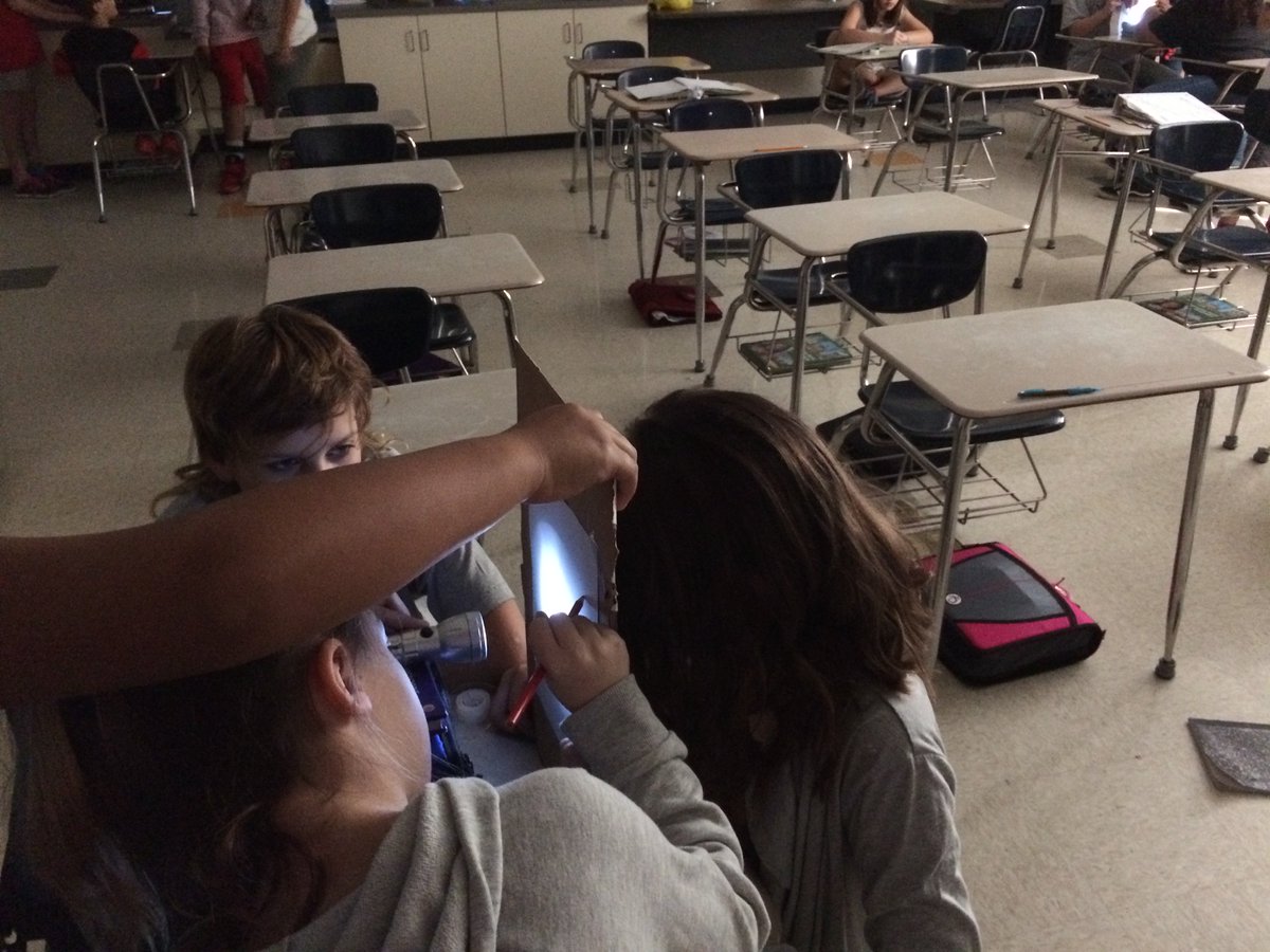 CBMSSandite's tweet photo. Mr. Brown's geography class uses flashlights to demonstrate direct and indirect sunlight! #edsandite https://t.co/FuRTNV3k4G