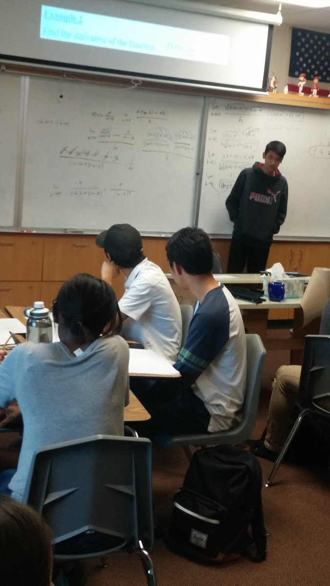 MathNPiccolo's tweet photo. When a student wants to show the solution and asks the teacher to step aside. I love it.  #erhsofficial #erhsbgb https://t.co/twAnUscnsx