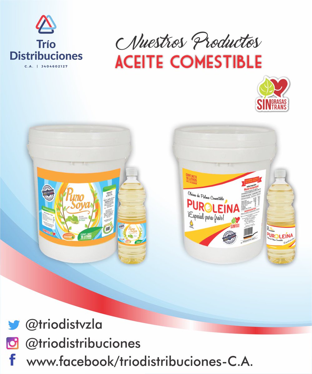 triodistvzla's tweet photo. Tenemos #aceitecomestible @purosoya y @puroleina en presentaciones de 1 litro y 18 litros #supermercado #parafreir #Salsa #aderezo 🍟🥗 https://t.co/YSUQv81HUZ