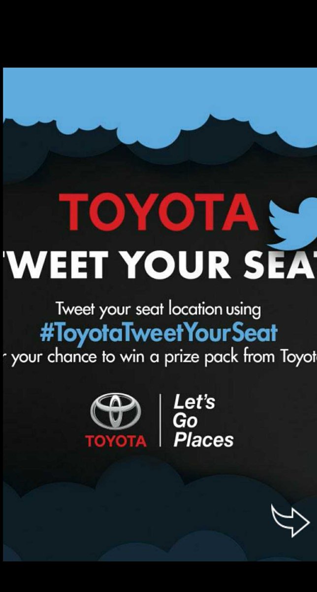 rkubera's tweet photo. #ToyotaTweetYourSeat https://t.co/tlDNnzEYf3